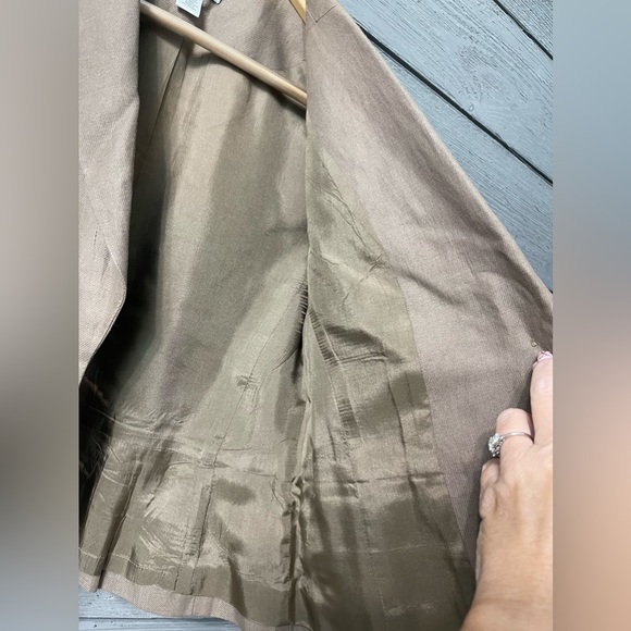 Ann Taylor LOFT Cocoa Brown Short Sleeved Work Office Layer Jacket Blazer Sz 4 - Picture 11 of 16